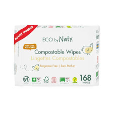 Дитячі вологі серветки торговельної марки “ECO BY NATY”. Без запаху, 168 шт. (3 упаковки 1)